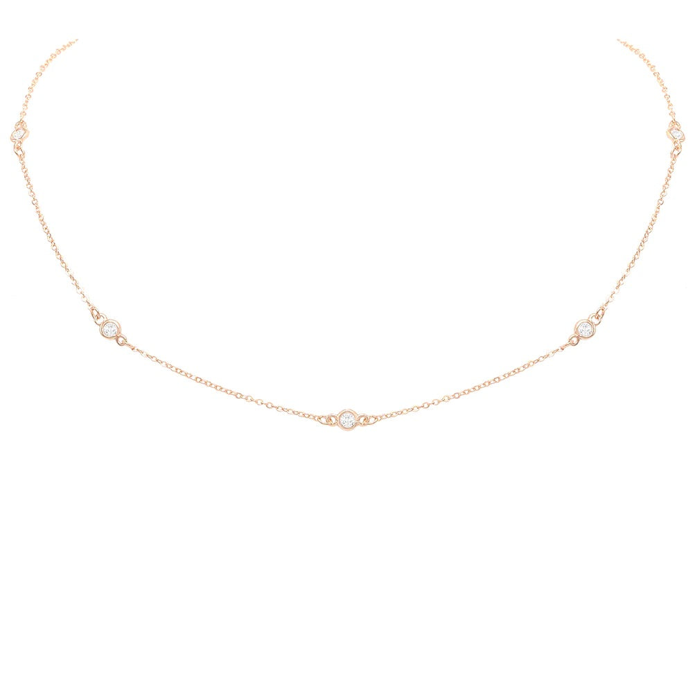 Sparkle Diamond CZ by the Minute Choker Short Necklace