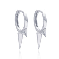 Spike Edge Double Huggie Hoop .925 sterling silver Earrings