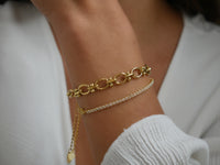 gold plated tennis bracelet, dainty, waterproof .925 sterling silver. hardware inspired bracelet tiffanys. designer inspired bracelets for stacking. cute bracelets. popular and trending bracelets. OOTD. influencer style. tiktok and instagram shop famous brands. shopping in Miami. Jewelry store in Brickell. gift ideas. statement bracelets that wont tarnish or turn green. 