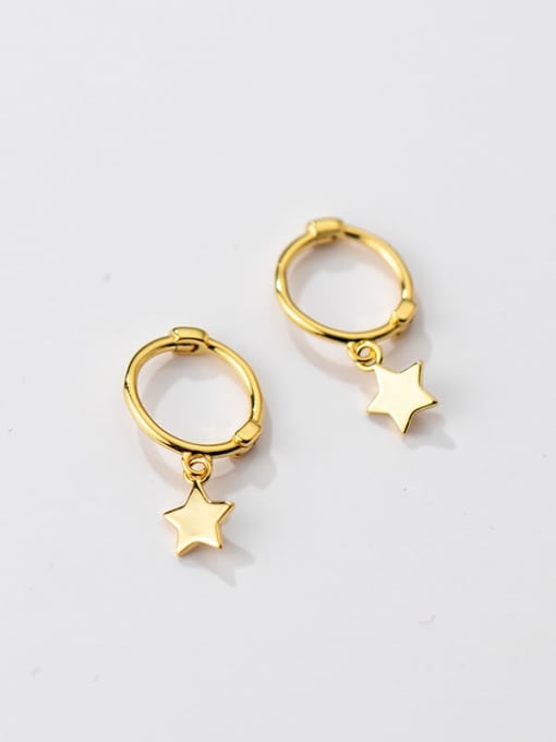 Single Little Star Charm Huggie Hoop Earrings